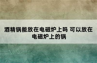 酒精锅能放在电磁炉上吗 可以放在电磁炉上的锅